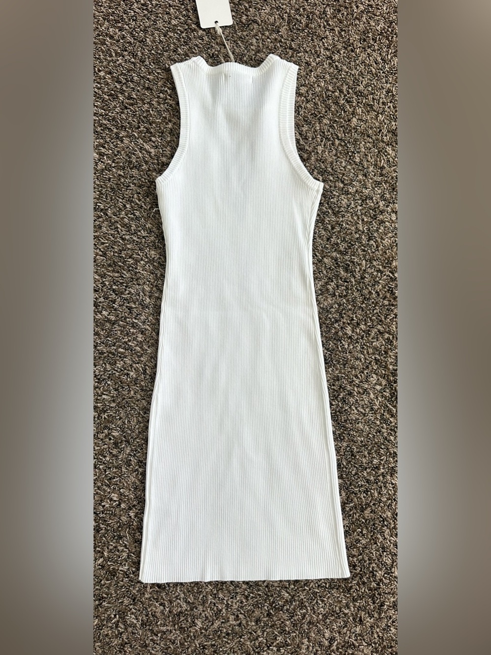 Love Tree Knit Collection ribbed mini sleeveless white dress - size medium - Picture 3 of 4